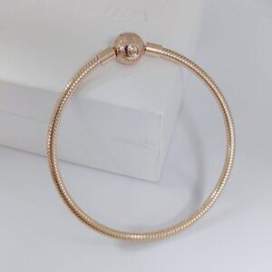 Pandora Moments Snake Chain Bracelet Rose gold plated 7.9 inch